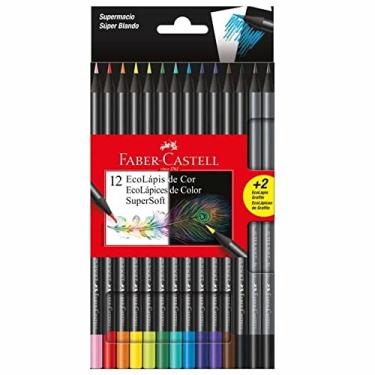 Imagem de Lápis de Cor, Faber-Castell, EcoLápis Supersoft, 120712SOFT+2, 12 Cores + 2 Grafite