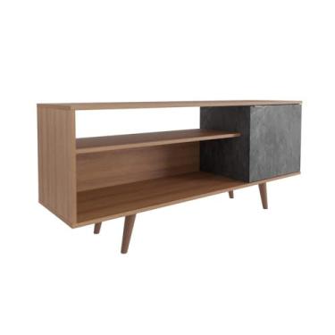 Imagem de Rack Para TV até 42 Polegadas 1 Portas R1486 Amêndoa/Mármore Lunar