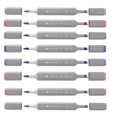 Imagem de Marcador Cis Graf Duo Brush Tons De Rosa E Roxo