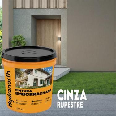 Imagem de Tinta Pintura Emborrachada Hydronorth 18l Parede Telha Muro, Cinza Rup