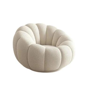 Imagem de Poltrona Decorativa Concha C/Almofada Boucle Bege Abobora - Montanaris