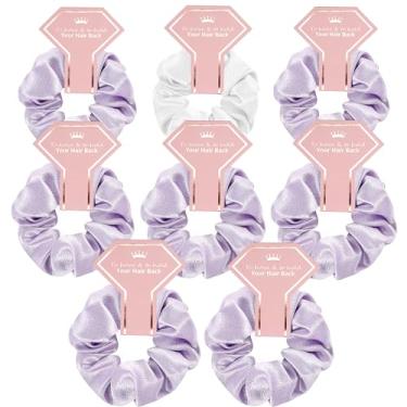 Imagem de EOLUCC Pacote com 8 presentes de dama de honra, prendedores de cabelo para madrinha de casamento, lembrancinhas de despedida de solteira, presente de dama de honra para noivas (roxo)