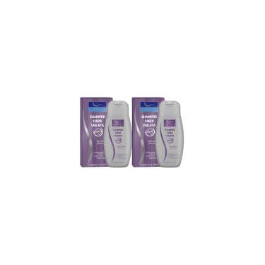 Imagem de Kit 2 Shampoo Cinza Violeta Cabelo Grisalho Loiro Profissional Sem Amonia E Oxidantes 120ml