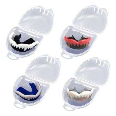 Imagem de Proteção de dentes atléticos de dentes atléticos para o Bocal de alto impacto para o boxe Basketball Football Lacrosse MMA Taekwondo Adultos Juventude 4pcs EVA Material 82x72x31mm