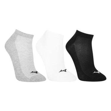 Imagem de Kit Meia Mizuno Cano Curto Basic Sc 3 Pares, Cinza, 39/44