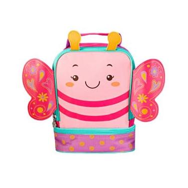 Imagem de Lancheira Térmica Infantil Borboleta, Rosa, 28 x 32 cm, com Alças Reguláveis