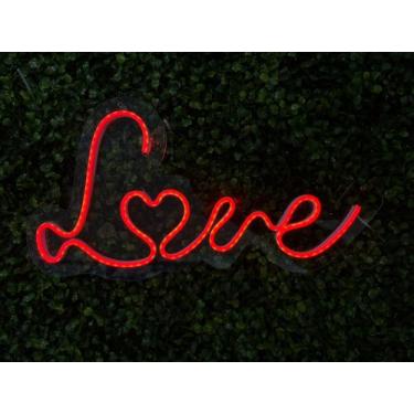 Imagem de Painel Acrílico Palavra Love Em Neon Led Luminoso 40cm - Comercial Luv