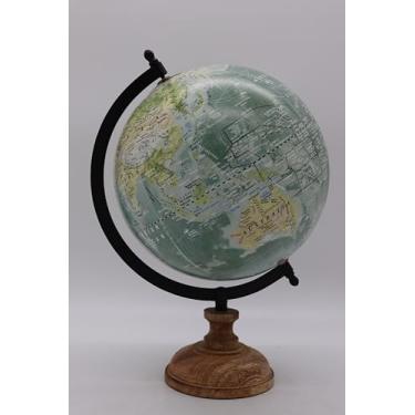 Imagem de Globo Terrestre Decorativo C/Base De Madeira