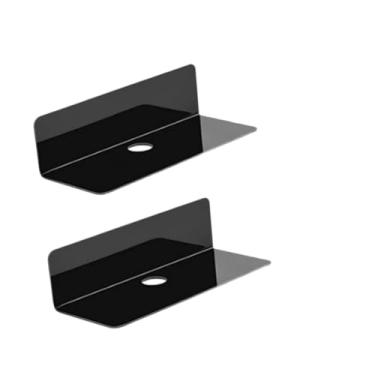 Imagem de Bothyi Prateleiras flutuantes de acrílico para decoração de casa, 23x9,5x6 cm, prateleiras de parede suspensas para banheiro, bonecos de ação, cozinha, Preto