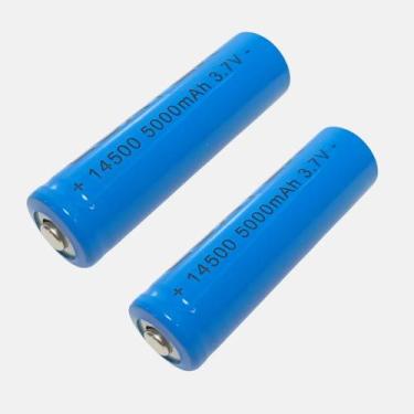 Imagem de Kit 2 Pilhas 14500 3.7v Recarregavel Brinquedo Lanterna - Pilha Recarr