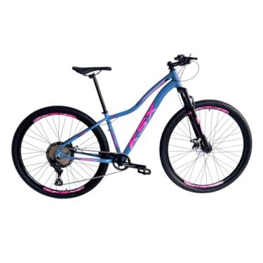 Imagem de Bicicleta Bike Aro 29 MTB Alumínio KSX 12V Marchas Com K7 11x52 Dentes Cabeamento Interno Feminina (AZUL ZIMBRO (ADS ROSA), 17)