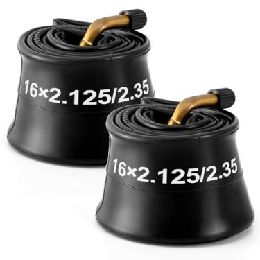 Imagem de WHEELO Câmara De Ar Elétrica Alta Resistência 16 X 2,125-2,35 - Câmaras Borracha Butílica Com Válvula Curva, Haste Angular 2,125" Para Bicicletas, Scooters, E-Bikes E Bicicletas 16"
