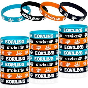Imagem de FSHANEE Pulseiras De Borracha Com Tema Boliche, Suprimentos Para Festas, Silicone, Presentes Aniversário Ou Chá Bebê, Enchimentos Sacolas, Guloseimas, Conjunto 24 Unidades
