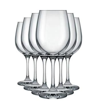 Imagem de Taças Para Vinho e Água Vidro 465ml - Jogo com 6 Taças