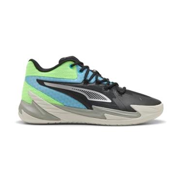 Imagem de PUMA Tênis masculino de basquete Dagger, Preto brilhante, verde-aqua, brilho Ah25, 40