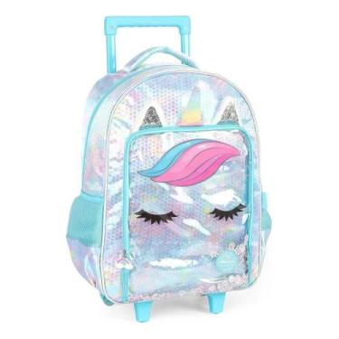 Imagem de MOCHILA ESCOLAR C/RODINHAS UP4YOU UNICÓRNIO AZUL - IC41 Azul, M, Azul