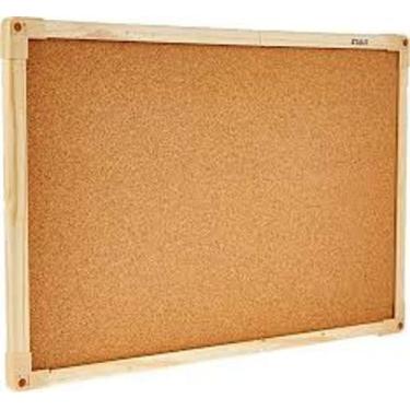 Imagem de Quadro De Avisos Cortiça Madeira Pinus Neo 90 X 60 Cm - Stalo