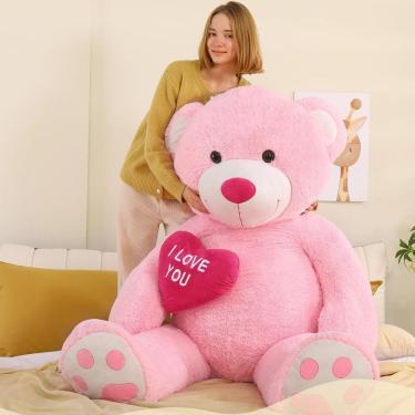Imagem de Ursinho de pelúcia Tezituor 150 cm com coração para crianças