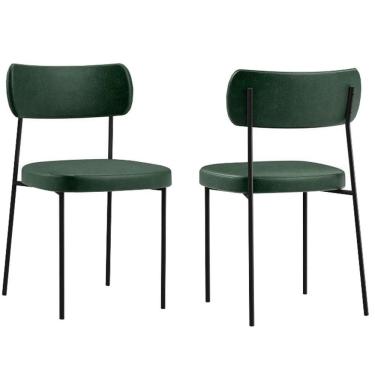 Imagem de Kit com 2 Cadeira Mila Laminado Verde Musgo - FdECOR