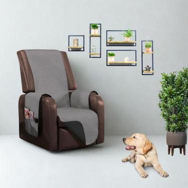 Imagem de Capa Poltrona Impermeável 1 Lugar Dupla Face Com Viés e Bolsos - MR EN