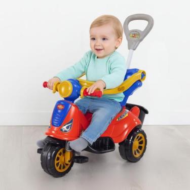 Imagem de Triciclo Infantil Retrô Carrinho Andador de Passeio Motoca Pedal e Has
