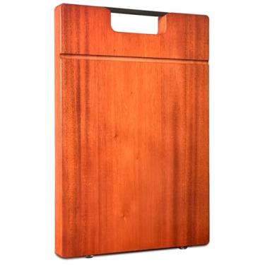 Imagem de LUBAN Cutting Board, Solid Wood Cutting Boards for Kitchen, Thickened Wood Cutting Board with Handle, Premium Chopping Board for Kitchen Made of Sustainable Mahogany Wood 14x9x1.1 INCH