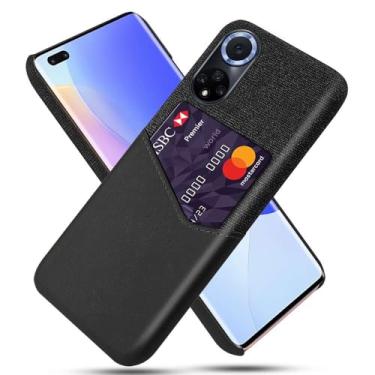 Imagem de Capa para Honor 50,Anti-deslizamento,Proteção contra quedas de 360°,Resistência à impressão digital,Tela e caso de couro PU com 1 slot de cartão atrás-Black