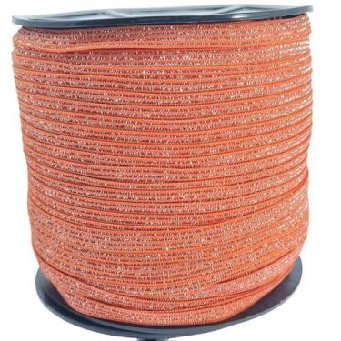 Imagem de Elástico Lurex Chato 7mm Encadernação Várias Cores ElasticoComum Rosa 