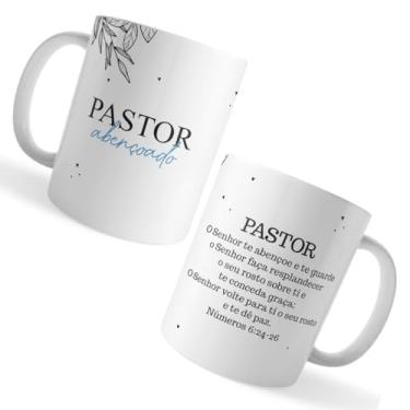 Imagem de Voar Personalizados, Caneca Pastor Abençoado com Versículo Bíblico – Porcelana