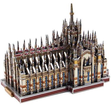 Imagem de Microworld Kits De Modelos Quebra-Cabeça Metal 3D, Kit Construção Arquitetura Da Catedral Milão, Itália, Quebra-Cabeças Para Adultos, Cortados A Laser, Arte E Artesanato (Duomo Di Milano)