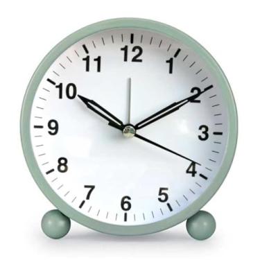 Imagem de Despertadores Despertador analógico redondo operado por bateria para quarto, cabeceira, sala de estar, sala de estudo, dormitório escolar, despertador multifuncional para estudantes Relógio de cabecei