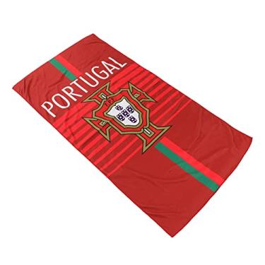 Imagem de KIMISS 2022 Toalha de Praia de Bandeira da Equipe Nacional, Toalha de Banho de Fibra de 140x72 Cm para Fãs de Futebol, Seco Rápido e Versátil para Uso da Piscina, Praia e Banho (Portugal)