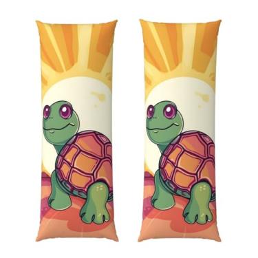 Imagem de Capa de travesseiro corporal com zíper ultramacia e refrescante, capa protetora respirável, capa de almofada de tartaruga no sol, capa de almofada decorativa para casa 50,8 cm x 137,2 cm