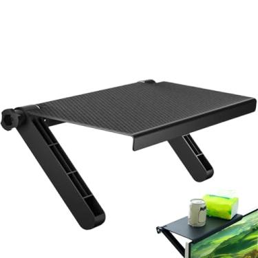 Imagem de Prateleira superior de TV ajustável de 33 cm de largura, prateleira montável para console de jogos de roteador de DVD, suporte de TV antiderrapante para monitores e unidades de tela plana