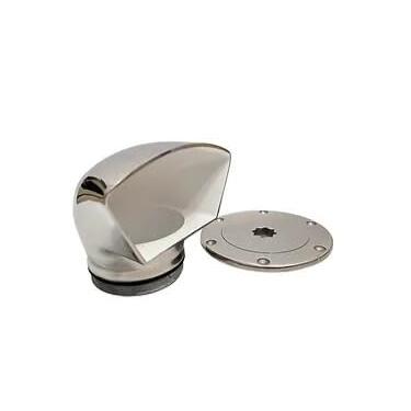 Imagem de Buchan Marine Ventilação de capota de aço inoxidável de perfil baixo de 7,6 cm com placa de convés para ventilação do ar do barco