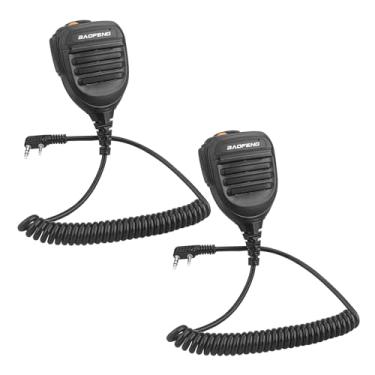 Imagem de BAOFENG Microfone de rádio, microfone de polícia de ombro remoto UV-5R BF-F8HP 5RM UV-21R K5PLUS UV-17R TIDRADIO TD-H3 TD-H8 Quansheng UV-K5 microfone de alto-falante portátil walkie talkie (preto)