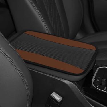Imagem de Hovom Capa de console central de carro, capa de apoio de braço de couro para carros, capa de apoio de braço de couro para carros, almofada de apoio de braço automotivo elegante, protetor de descanso