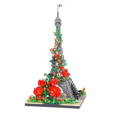 Imagem de Geniteen Micro Building Blocks, Architecture Eiffel Tower with Rose Model Building Set Landmark Model Building Toy, 2551 PCS