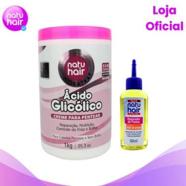 Imagem de Kit Creme de Pentear Ácido Glicólico + Reparador de Pontas Tradicional