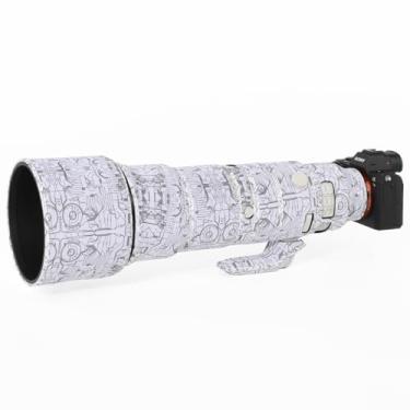 Imagem de CHASING BIRDS Revestimento de lente impermeável camuflado para Sony FE 600 mm F4 GM OSS Capa protetora de lente à prova de chuva (branco elétrico, com TC 1,4X (SEL14TC))