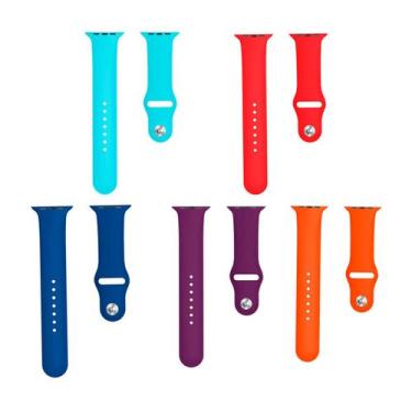 Imagem de Kit 5 Pulseiras para Smartwatch 42/44mm Silicone Goldentec
