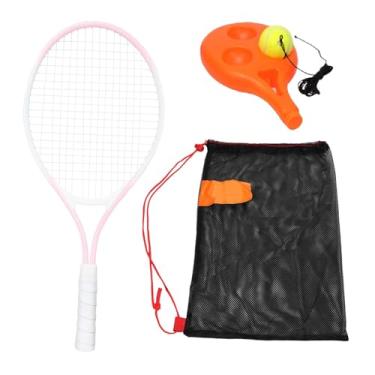 Imagem de rockible Conjunto de treinamento de raquetes de tênis infantil, bola com corda, equipamento para iniciantes, kit de prática de tênis portátil para jardim, Rosa