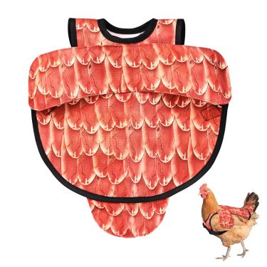 Imagem de CLYORA Selas de frango para galinhas, protetor traseiro de avental de frango para galinhas com alça ajustável, sela de acasalamento de galinha com protetor de asa (laranja)