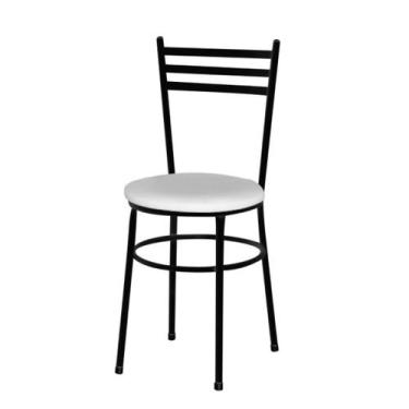 Imagem de Cadeira Epoxi Preta Para Cozinha Assento - Laumar, Branco