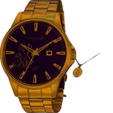 Imagem de Kit Relógio Masculino Seculus Coleção Fé 35014Gpskda1K1