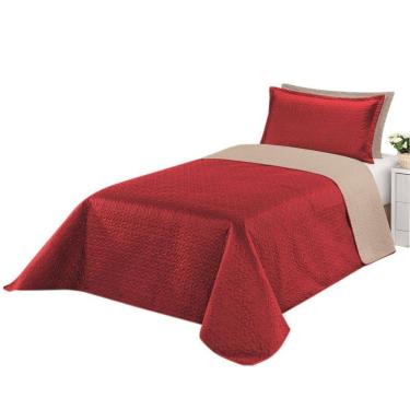 Imagem de Cobre Leito Clara Solteiro- Kaqui / Vermelho