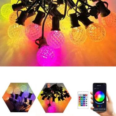 Imagem de Varal 20 LEDs Bolinha 6 Metros  USB 5V Cristalizadas Movimento RGBW Co