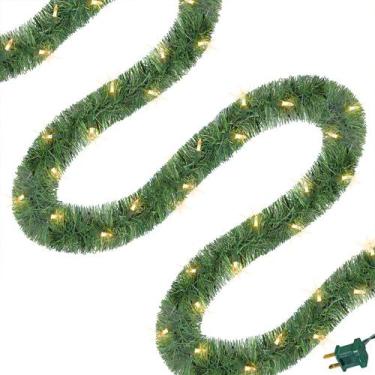 Imagem de Guirlanda verde iluminada de Natal WATERGLIDE 15m com 100 luzes