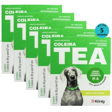 Imagem de Kit Coleira TEA 327 Cães Grandes König 38g 57cm- 5 unidades - Konig