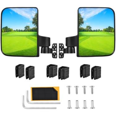 Imagem de KISEER Espelho de carrinho de golfe sem perfuração espelhos retrovisores laterais ajustáveis de 180 graus para carros de clube EZ GO Yamaha e outros carrinhos